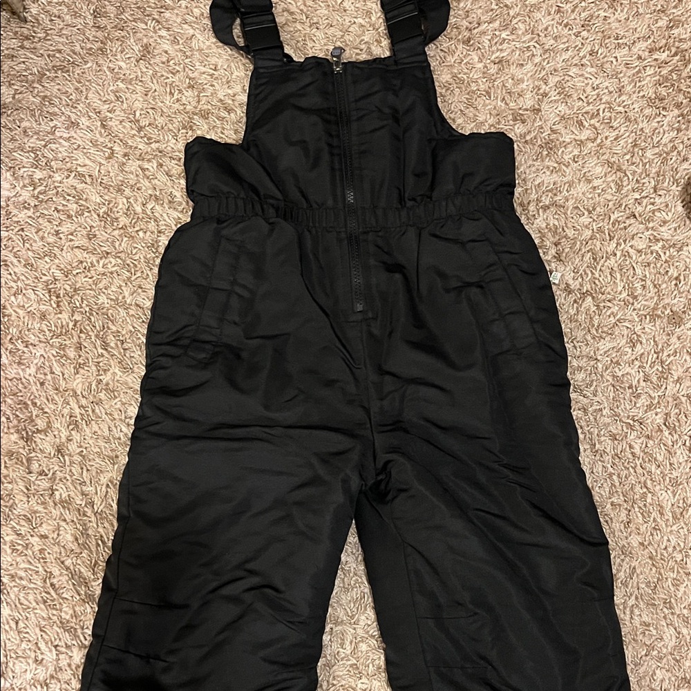 Children's Black Insulated Overalls with Gloves